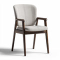 Chaise en bois avec rembourrage en tissu gris 45 x 55 x 80cm