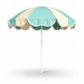 Parasol extensible en tissu polyester rayé bleu et crème 200 x 200 x 250cm