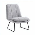 Fauteuil moderne en tissu gris avec base métallique 70 x 60 x 80cm